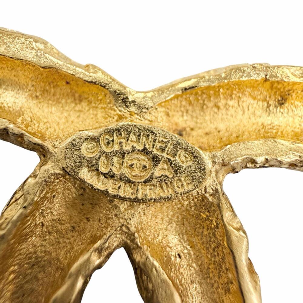 CHANEL Authentic Vintage Gold Logo Brooch - Picture 6 of 6